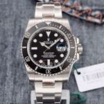 Perfect Replica DJ Factory Rolex Submariner Black Face 904L Stainless Steel Case 40mm Men's Watch 